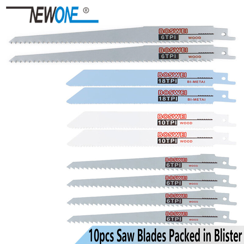 10 Pcs Jig Saw Blades Reciprocating Saw Blade Gergaji Saber Saw Blade untuk Kayu Logam Reciprocating Saw Alat Alat Kerja aksesoris