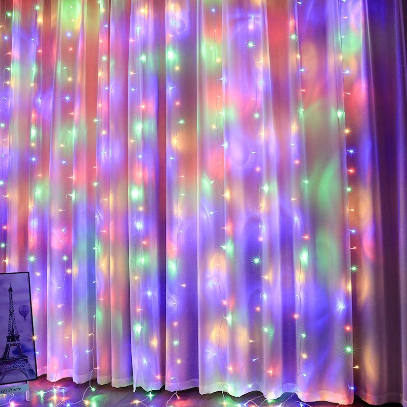 Guirxiété de rideau LED sur la fenêtre, alimentation USB, lumières dégradées, guirxiété avec télécommande, décoration de Noël, nouvel an, 6m