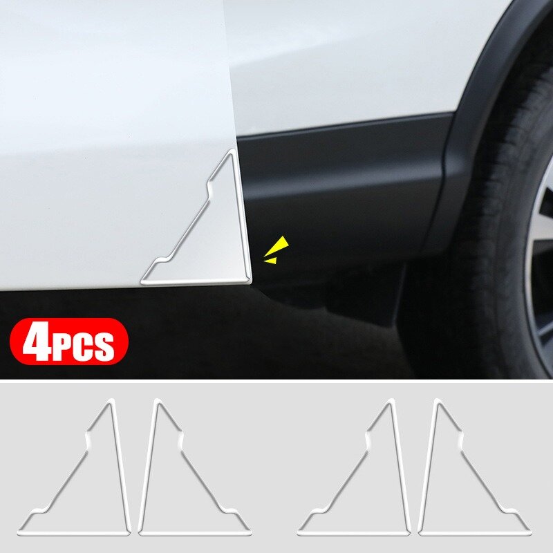 2/4pcs Car Door Corner Transparent Protective Stickers Anti-collision Anti-Scratch Cover Car Door Protector Sticker Accessories