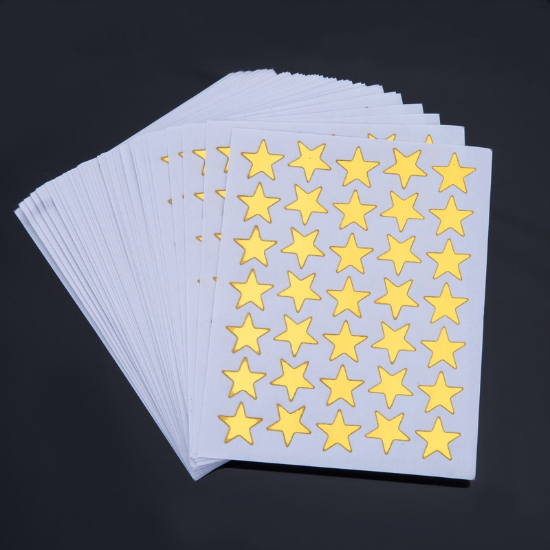 10Pcs/ชุดสติกเกอร์รูปดาวป้ายสติกเกอร์รางวัลสำหรับเด็กนักเรียนเด็กนักเรียนของขวัญ Gold DIY สติ๊กเกอร์เครื่องเขียน