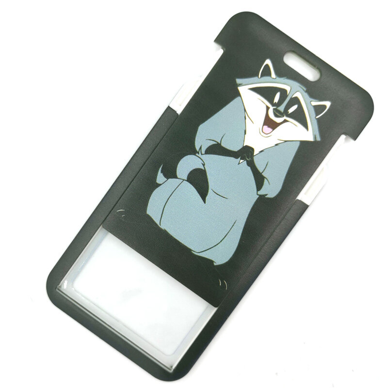 Raccoon Bears Fashion Lanyard ID Badge Holder Bus Pass Case Cover Slip Bank Credit Card Holder Strap Card Holder