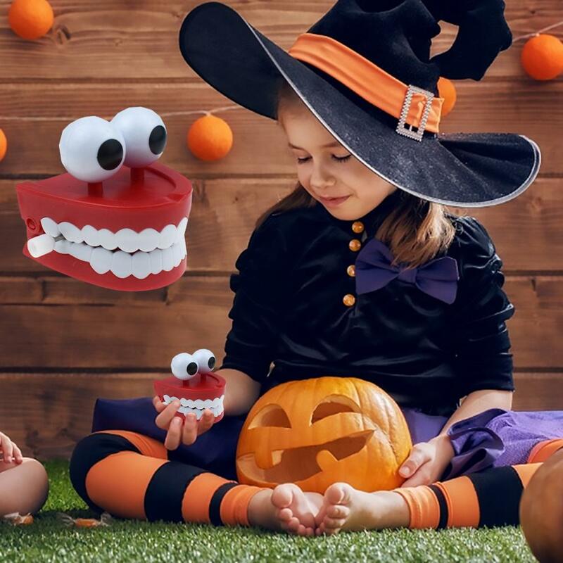 Giocattolo a orologeria grandi occhi che saltano dentiera giocattolo meccanico educativo decorazione scherzo di Halloween regalo giocattolo a orologeria di Halloween