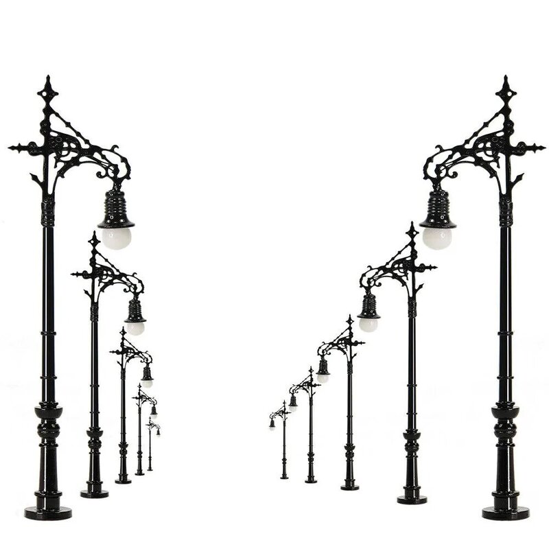 N مقياس ضوء الشارع LED ، نموذج مصباح السكك الحديدية ، القطار ، السكك الحديدية ، الديكور ، بناء ، المناظر الطبيعية ، ملحق ، 1:160 ، 5 قطعة