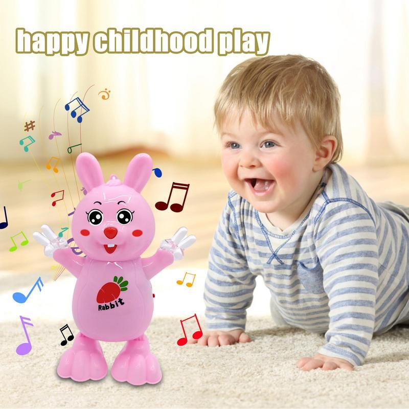 Giocattolo elettrico per conigli nuovo giocattolo per coniglietti danzanti con musica e luci Fun Swing Rabbit primi giocattoli educativi regali di compleanno per bambini