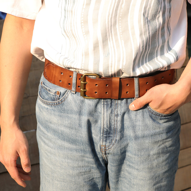 木工用の本革ベルト,男性用の頑丈なベルト,ワークショップ用のベルト,82.5〜120cm