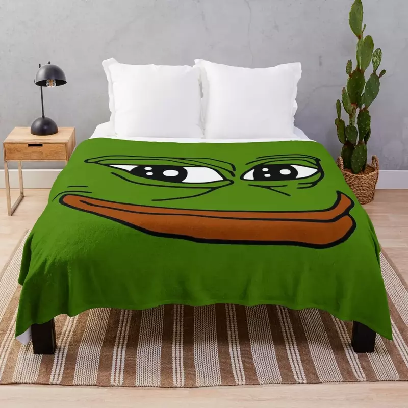 Pepe The Frog Face Throw Blanket Stuffeds Baby manga For Sofa Thin Blankets