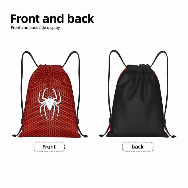 Niestandardowy pajęczyna sześciokąt plecak ze sznurkiem kobiet sportowy worek na siłownię przenośny worek na zakupy Spider Man