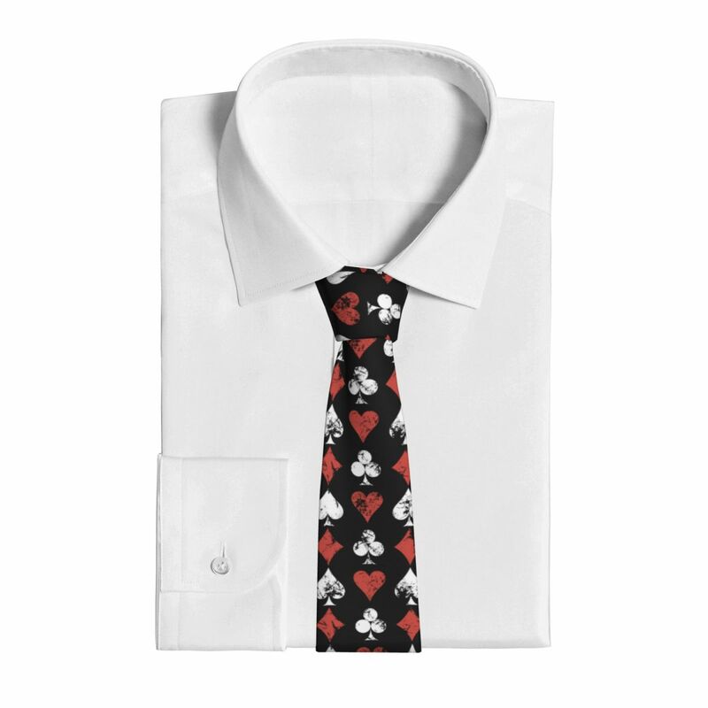 Clássicas gravatas magras formais masculinas, jogas cartas com rachaduras de atrito e protsia, gravata de casamento, cavalheiro, estreito