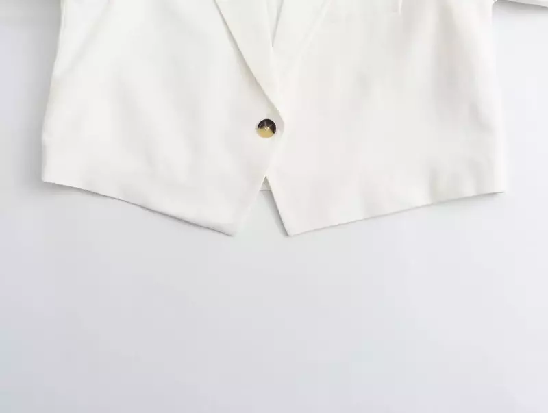 Женское короткое приталенное пальто на одной пуговице, винтажное пальто с длинным рукавом и карманами, шикарный топ, новинка 2024