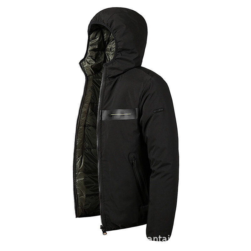 Новинка Зима 2022 однотонная простая модная мужская куртка в Корейском стиле с капюшоном ветрозащитная и теплая облегающая Молодежная Студенческая куртка