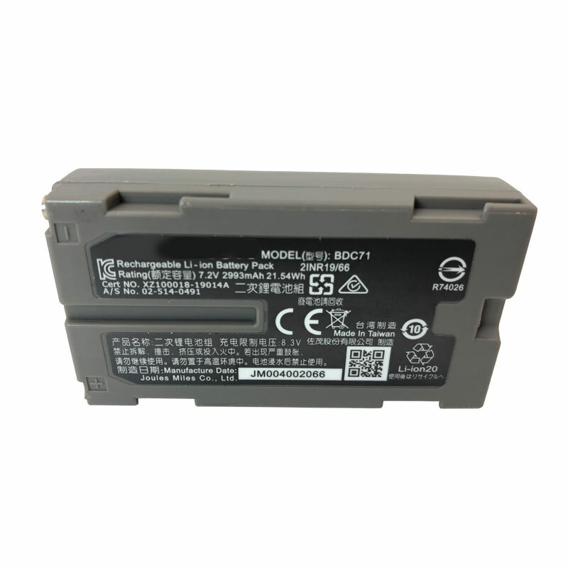 2PCS BDC71 Li-ion Battery For Top GM52/101/102 SOK-KIA IM52/101 FX101 Total Station 7.2V BDC71 2993mAh Rechargeable Battery