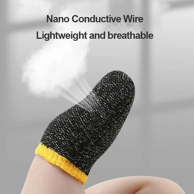 1 Pair Super Thin Gaming Finger Sleeve Breathable Fingertips For Pubg Mobile Games Touch Screen Sweatproof Anti-slip Accessories