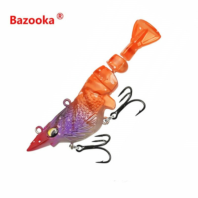 Przynęta Bazooka symulacja przynęty raki 4.5g/12g/21g wielosekcyjna przynęta ostry hak przynęta Wobbler Pike Bass krewetki zimowa przynęta
