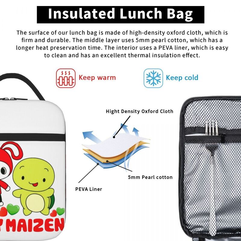 JJ MIKEY MAIZEN-Lunch Bags para Mulheres, Lunch Tote, Caixa de Bento Impermeável, Fugas, Piquenique, Trabalho, Crianças, Escola