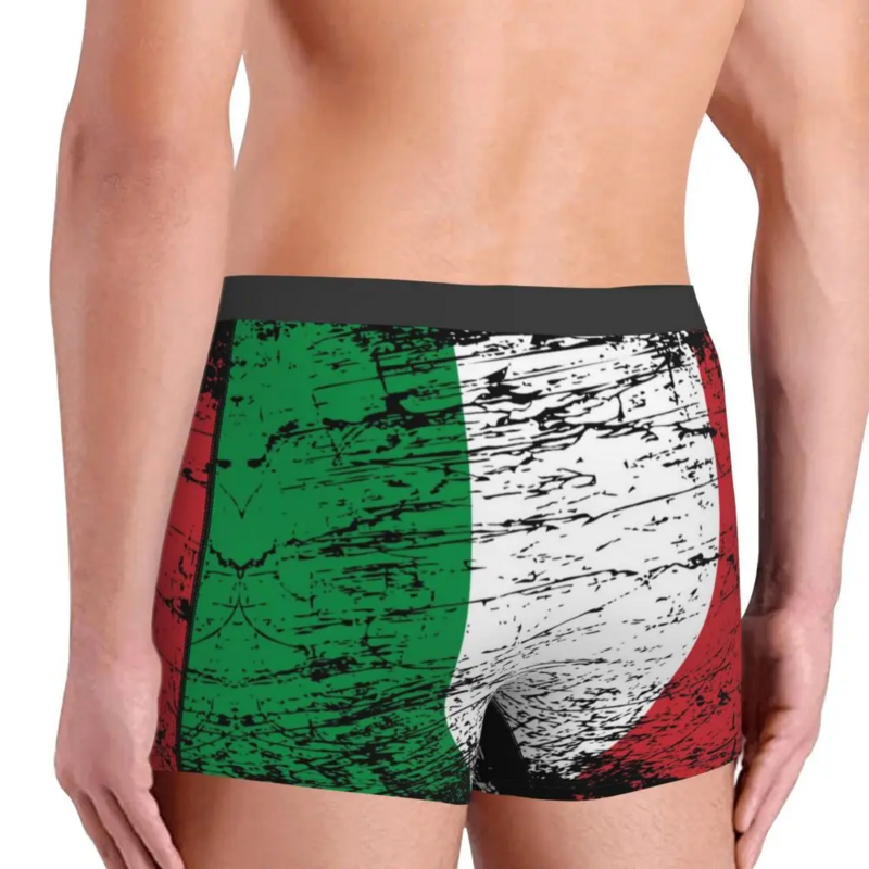 イタリア国旗のメンズボクサーショーツ,メンズソフトアンダーウェア,ファッショナブルな下着,ラージサイズ