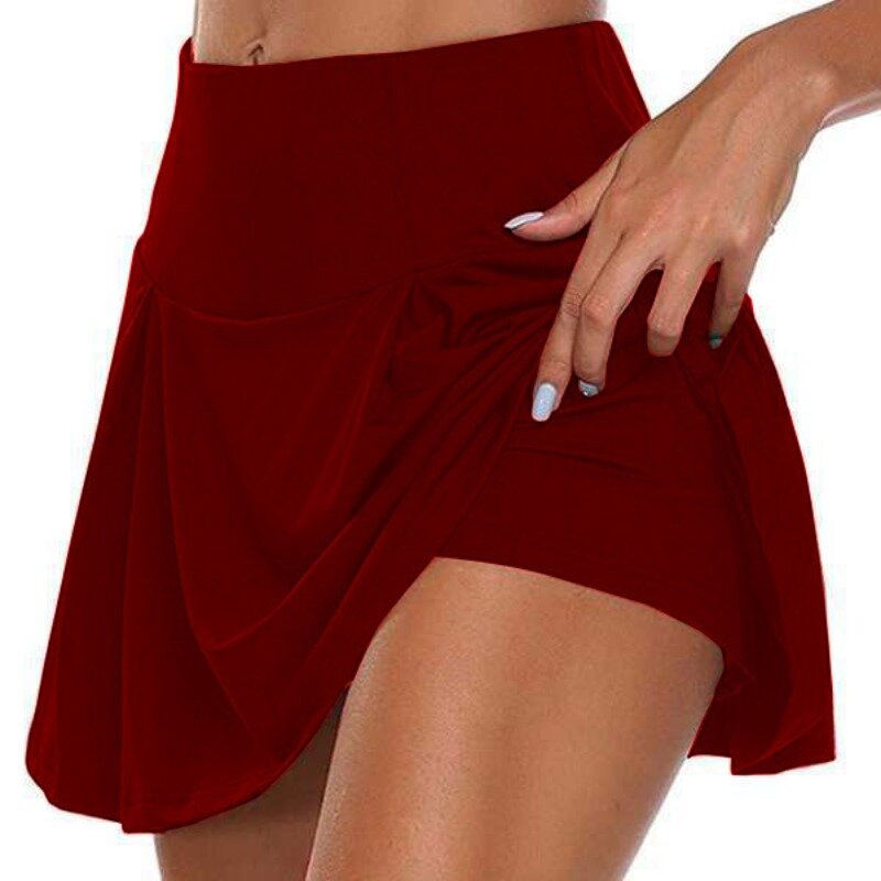 Мини-юбка женская быстросохнущая с завышенной талией, для занятий теннисом, фитнесом