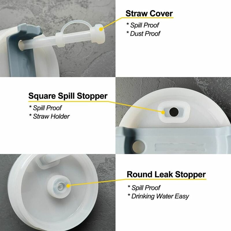 Round Leak Stopper Square Spill Stopper Straw Cover Cap Spill Proof Stopper Set For 1.0 40oz/ 30oz Tumbler
