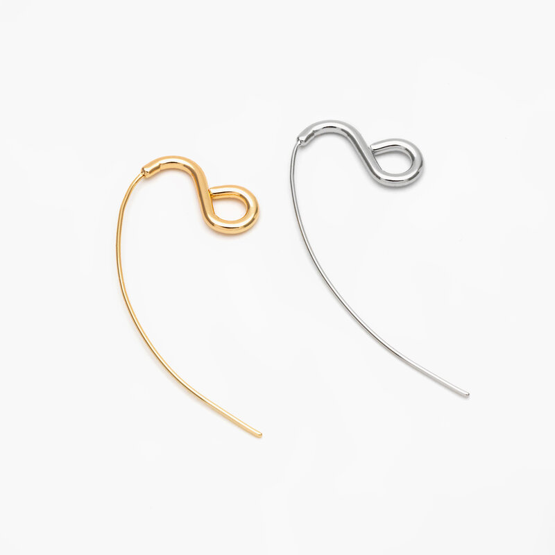 Ganchos para la oreja de Latón chapado en oro/rodio, 10 piezas, alambres simples para la oreja para la fabricación de joyas, accesorios de bricolaje, suministros de hallazgos (GB-3844)
