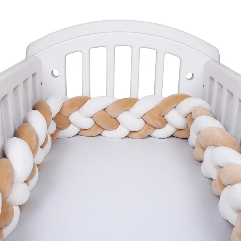4 splotki wiązane 2M/3M/1M łóżeczko dla dziecka zderzak pleciony osłona do łóżeczka bawełniany poduszka z węzłem ochraniacz łóżeczka dekoracja dla dzieci pokoju 2024