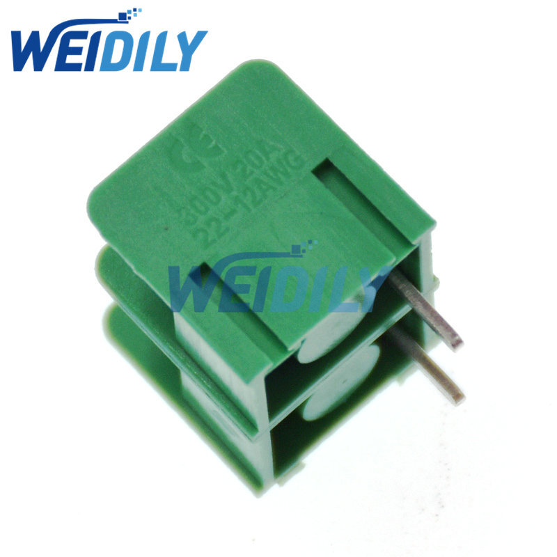 Conector de paso de tornillo PCB, bloque de terminales, 10 piezas, 7,62mm, 2 pines, 300V, 20A, 22-12AWG