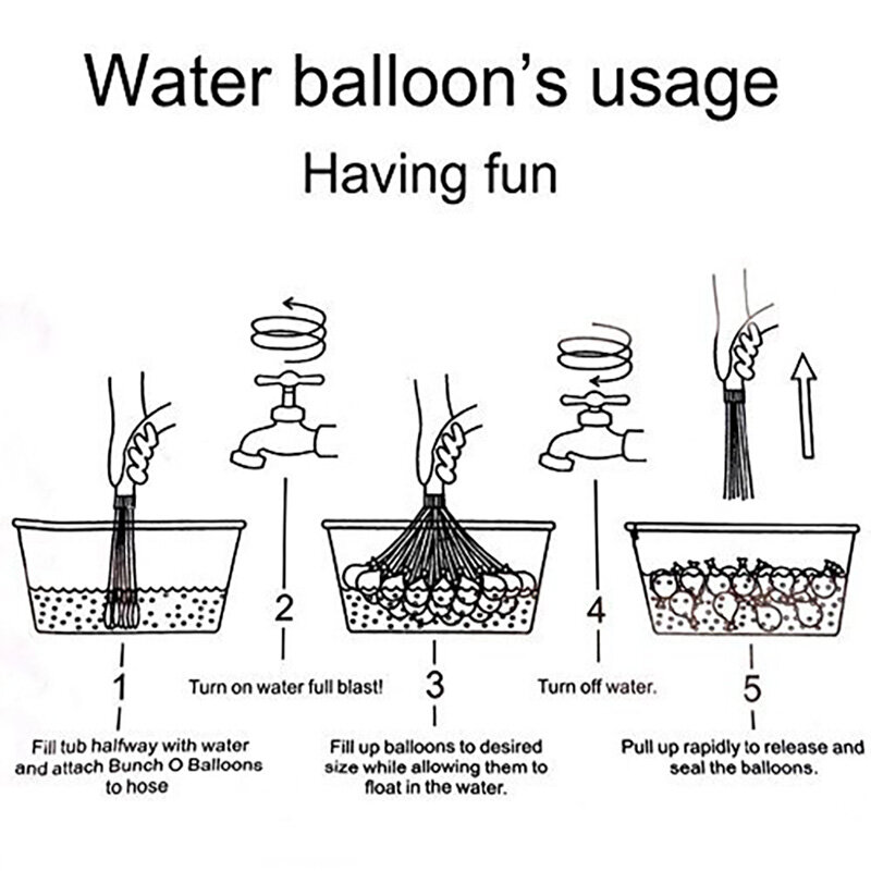 Balão de bombas d'água para crianças, enchimento incrível, suprimentos para jogos de água, brinquedo de praia infantil, festa de verão 111 unid
