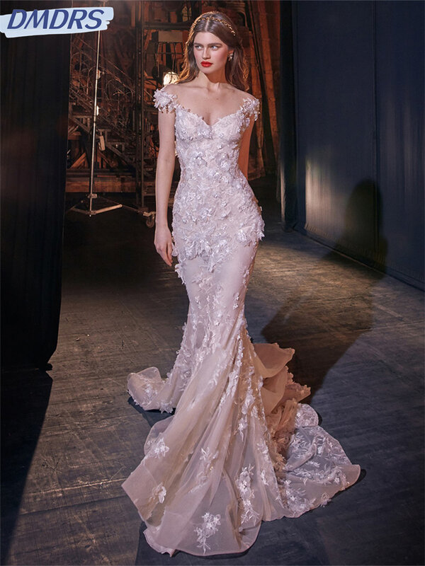 Женское свадебное платье с юбкой-годе, элегантное фатиновое платье в пол, модель 2024