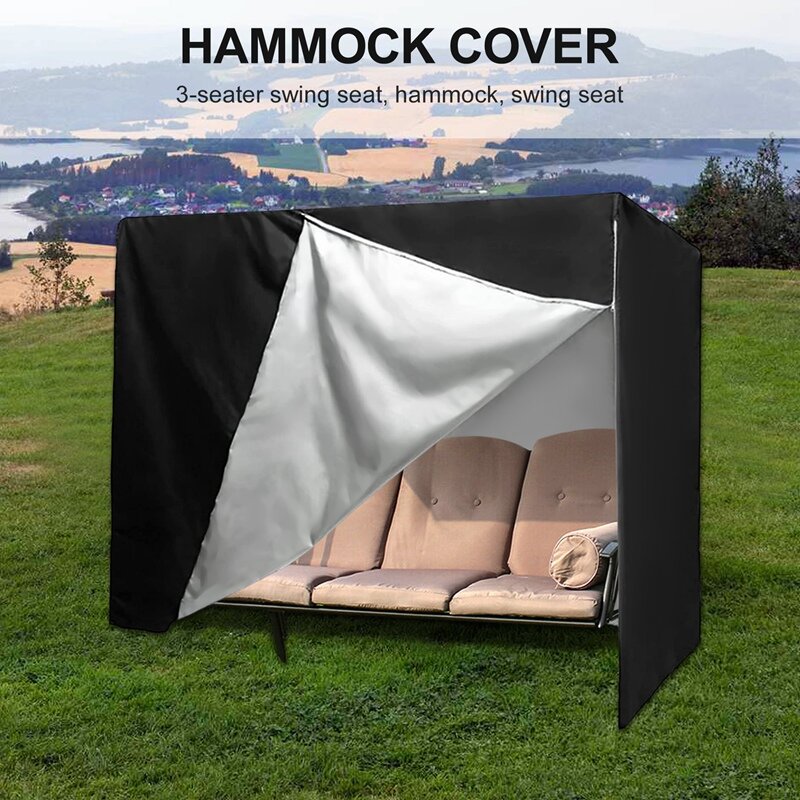 Garden Swing Cover 3-Seater Swing Hammock Cover Outdoor Garden Patio Protector Sun Shade Waterproof Chair Cover
