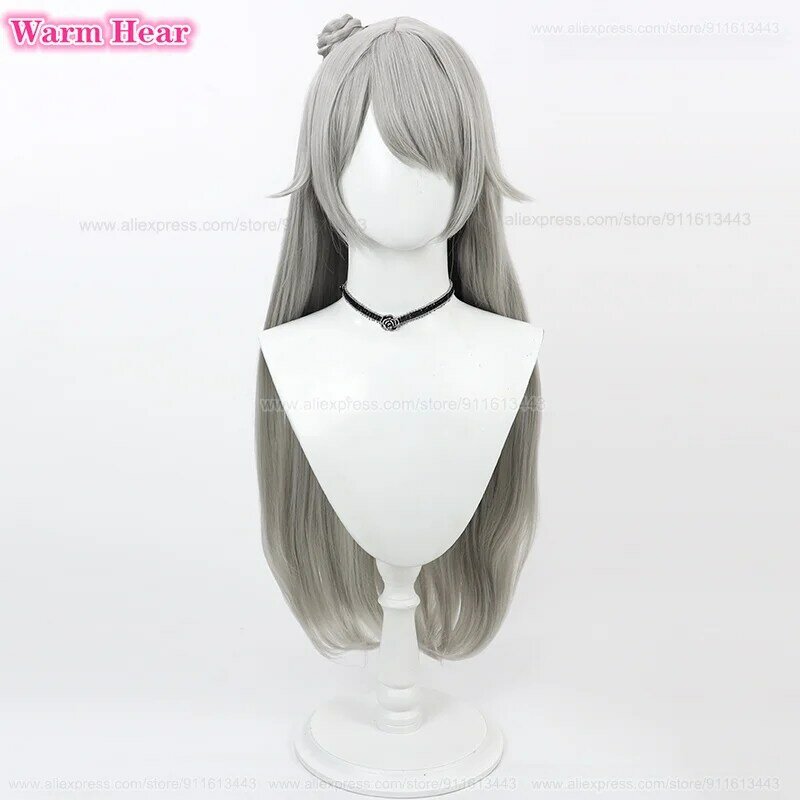 Wysokiej jakości peruka do cosplay Soline Game Long 80cm Grey Wig Heat Resistant Hair Halloween Cosplay Anime Party Woman Wigs + Wig Cap