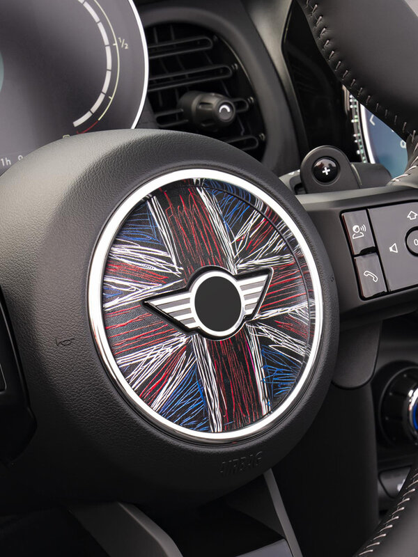 Автомобильная наклейка на руль для Mini Cooper R55 R56 F55 F60, 3D Автомобильные наклейки из искусственной кожи, аксессуары, украшение для рулевого колеса