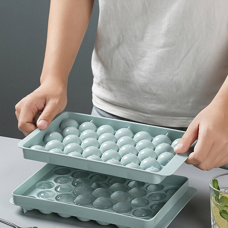 1pc 3d runde Eiswürfel schale mit Deckel Kunststoff Diamant kugelförmigen Stil Eisform DIY Form Eisball Maker Küchengeräte