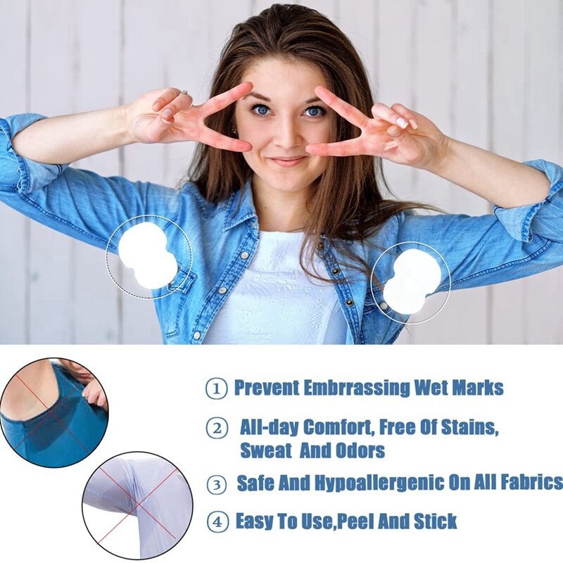 Unisex underarm pads, desodorante descartável, anti-transpiração, anti-suor pads, 50pcs, verão