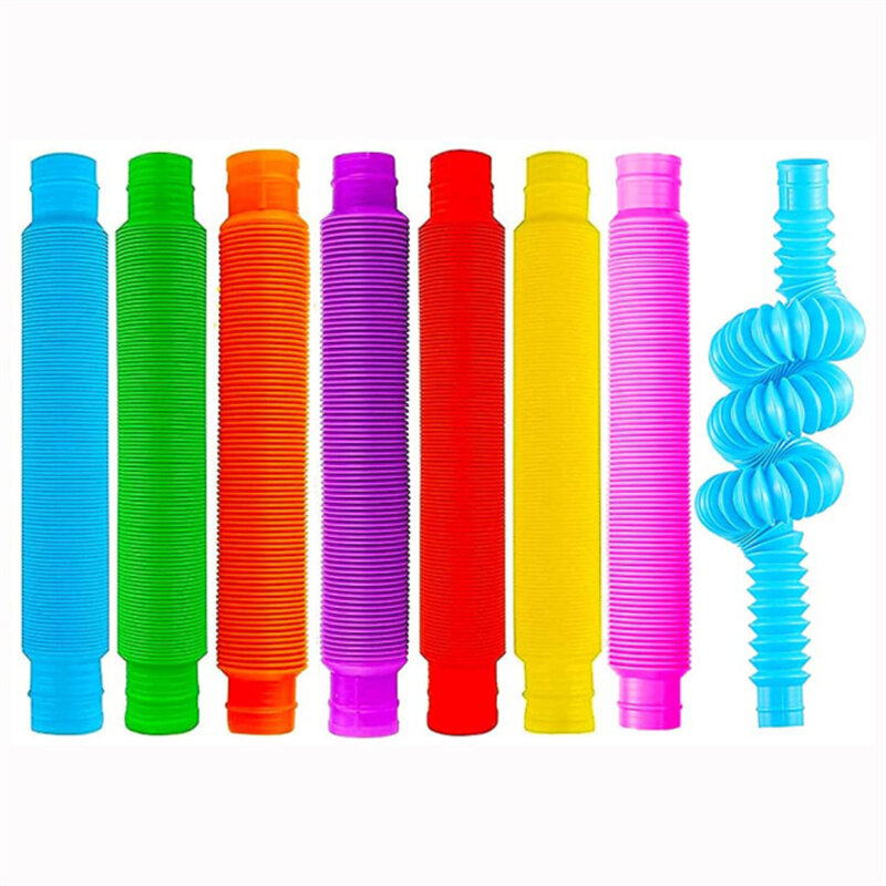 6 sztuk dekompresji chowany Pop Tube Ripple kolor ulga lęk Fidget śmieszne DIY zabawka sensoryczna rodzic-dziecko interaktywny prezent