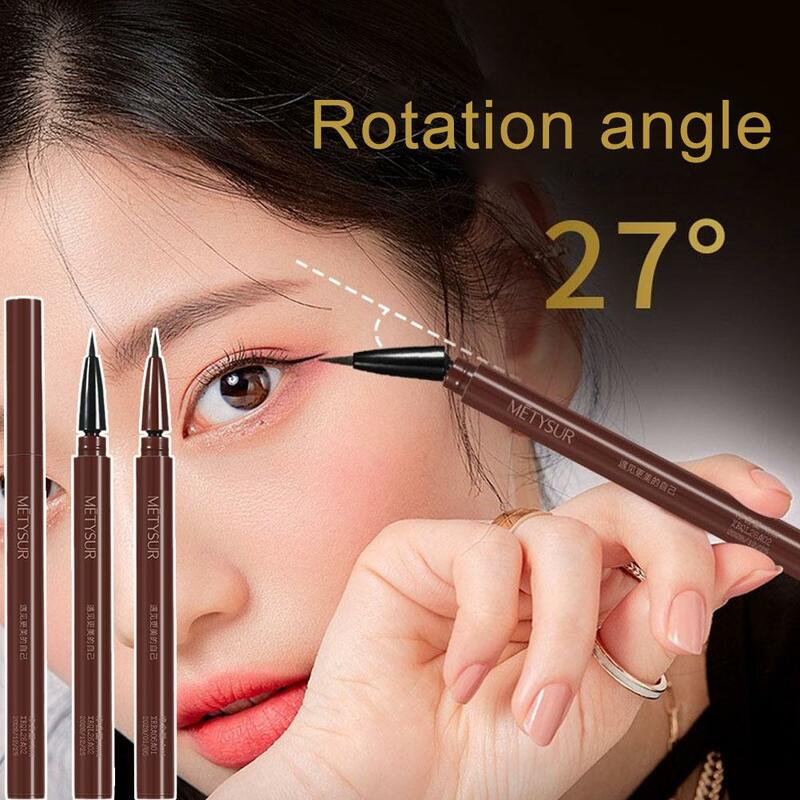 Trucco Eyeliner angolato girevole liquido impermeabile per le donne matita Eyeliner liscia a lunga durata ad asciugatura rapida R9Z4