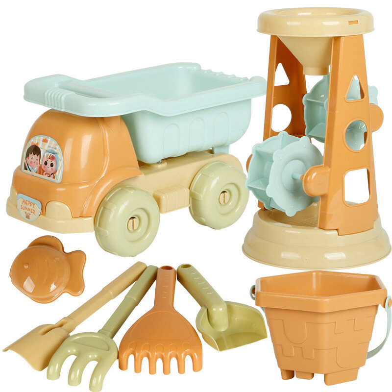 Детские пляжные игрушки на открытом воздухе, забавная лопата, набор для хранения, инструмент для копания песка, подарок, детские игрушки для песка, песок