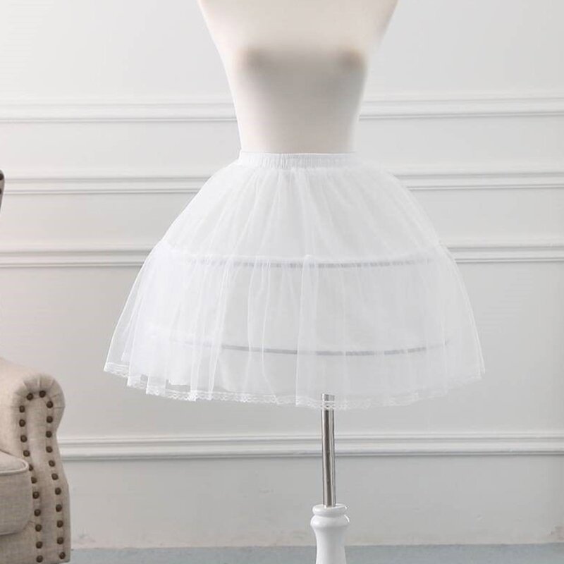 E15E Bouffant halfslip petticoat voor kleine meisjes, elastische crinoline-onderrok voor kinderen