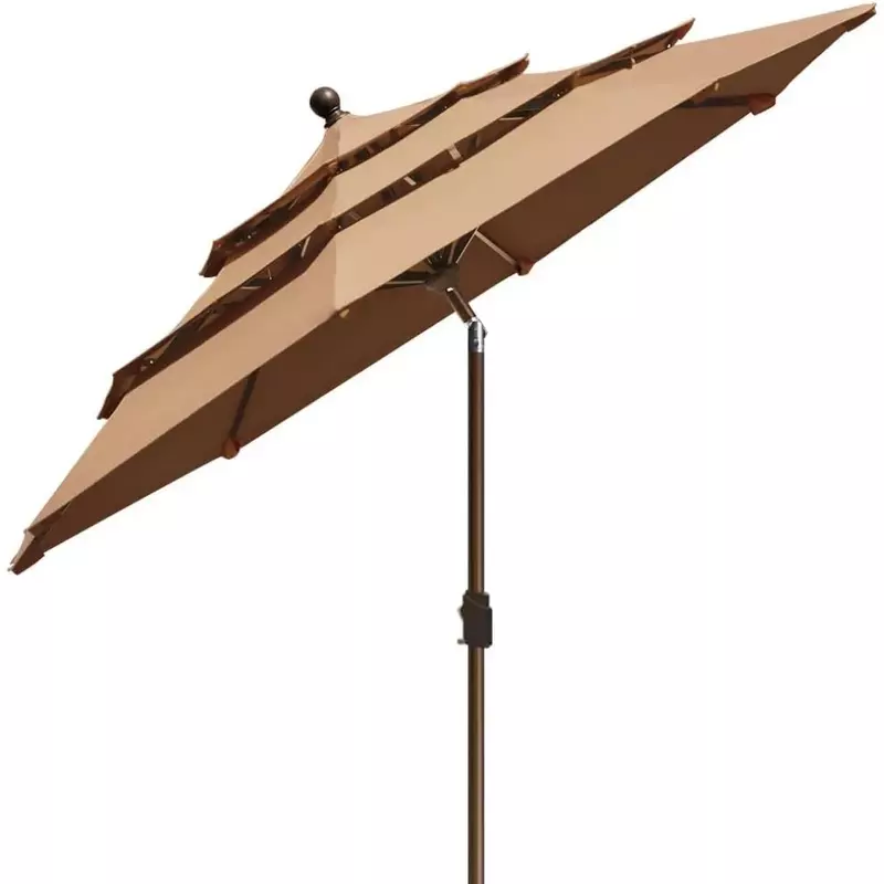Большой зонтик на 10 лет, не выцветает, Sunumbrella 9 футов, 3-ярусный зонтик для рынка, зонтик для внутреннего дворика, наружный зонтик с вентиляцией