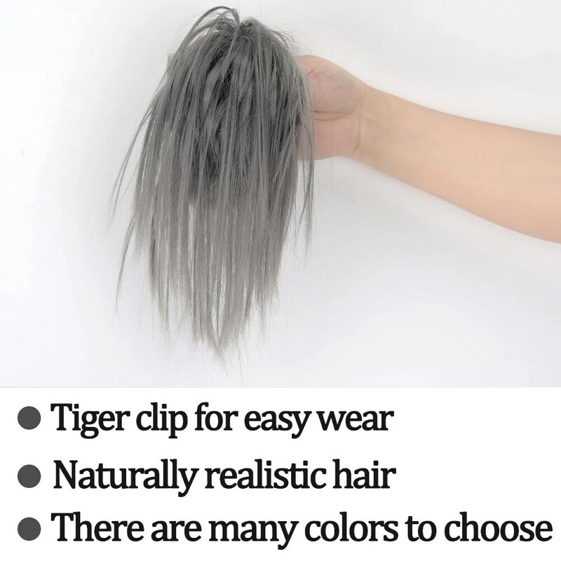 MISSQUEEN-Sintético Messy Straight Ponytail Claw Hair Bun, extensões de cabelo Chignon, Scrunchy Wrap Updo, cabelo falso pedaços para mulheres
