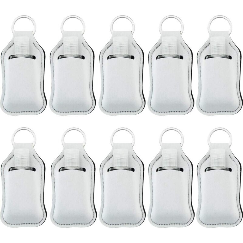 20 buah Set botol dan gantungan kunci perjalanan kosong termasuk 30Ml wadah cangkang kerang dapat digunakan kembali, pemegang botol gantungan kunci