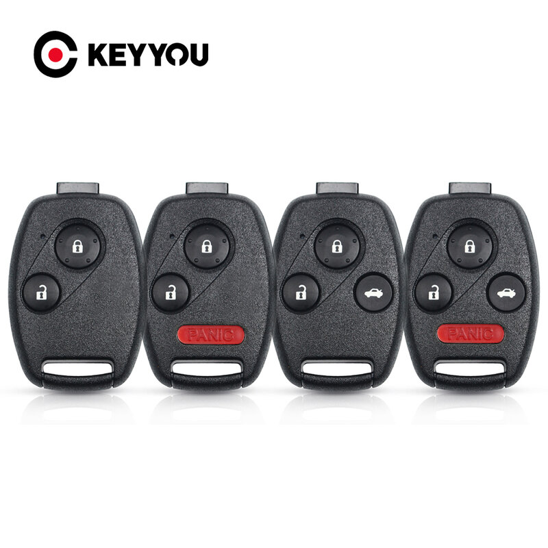 KEYYOU For HONDA Accord CRV Pilot Civic 2003 - 2013 Fit City Jazz Odyssey No Blade Replacement Remote Car Key Case Shell Cover