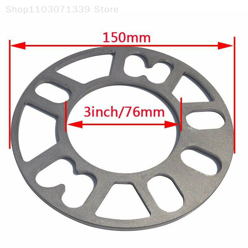 1x de 5 mm de alumínio ET Ajuste dos calços dos espaçadores de roda do carro Flange da junta da distância entre eixos