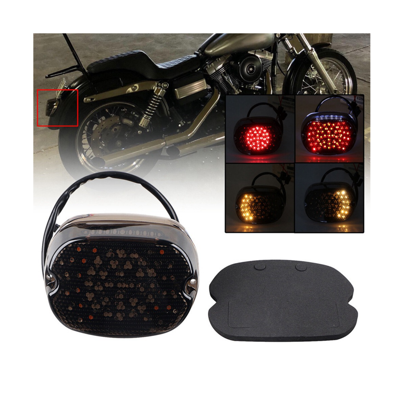 Lampu rem LED sepeda motor, lampu ekor sepeda motor, sinyal belok terintegrasi untuk Harley Sportster Dyna