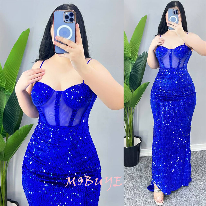 MOBUYE 2024 Popular Sweetheart Neck Prom Dress Ankle-Length With Short Sleeves Evening Fashion Elegant Party Dress For Women