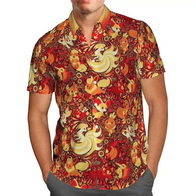 Рубашка Y2k мужская с коротким рукавом, винтажная Гавайская уличная одежда в стиле Харадзюку, простой 3D-дизайн, Элегантная модная повседневная одежда в стиле хип-хоп, лето