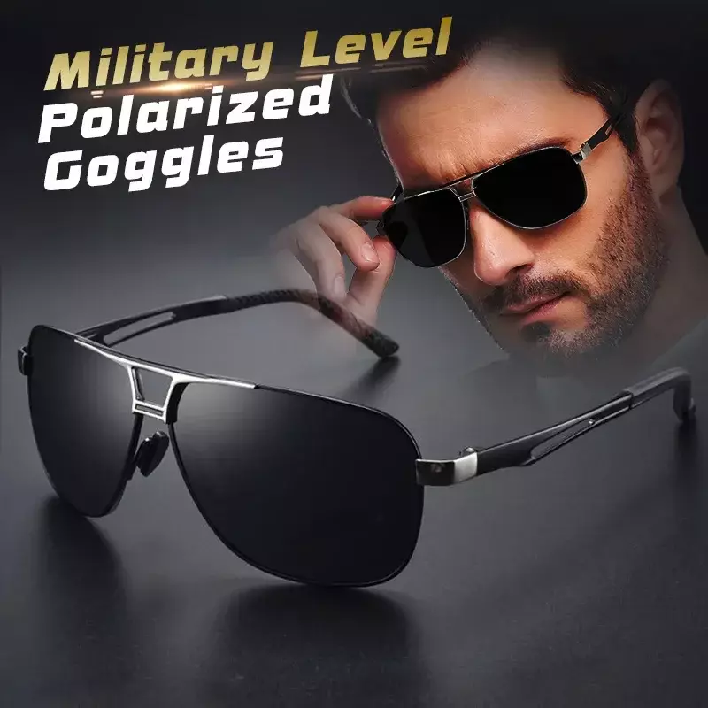 Top alluminio magnesio quadrato polarizzato occhiali da sole fotocromatici uomo occhiali da sole sicurezza militare guida Oculos De Sol Masculino