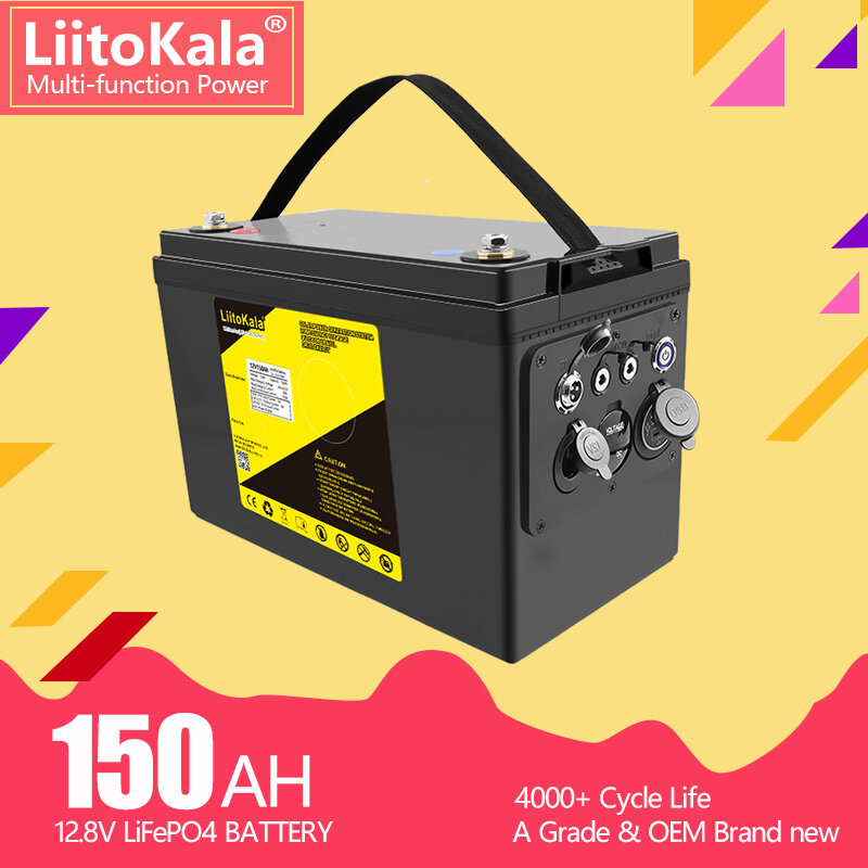 LiitoKala-LiFePO4バッテリー,12V, 200Ah, 300Ah, 100Ah, 120Ah, 150Ah,防水ゴルフカート,オフロードオフグリッド,ソーラーエネルギー