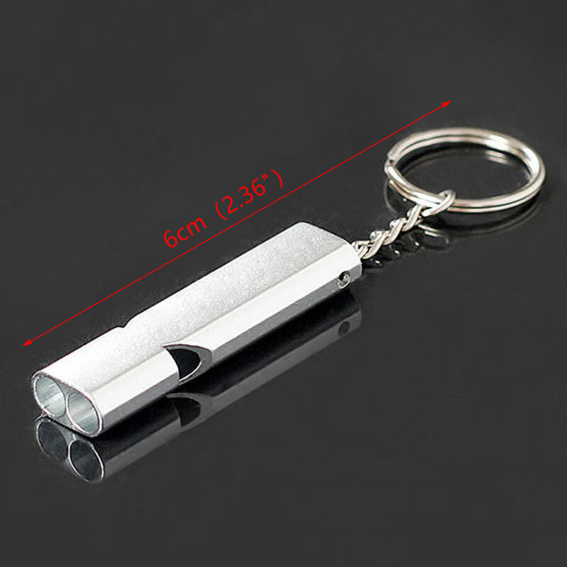 Outdoor Survival Whistle Aluminum Alloy Double Tube Dual-frequency High Volume Hiking Camping First Aid Whistle Outdoors Tool