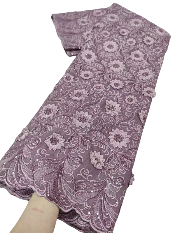 2024 Высококачественный шифон Африканский гипюр шнур кружевная ткань нигерийское водорастворимое кружево для женщин вечернее женское платье Пришивание