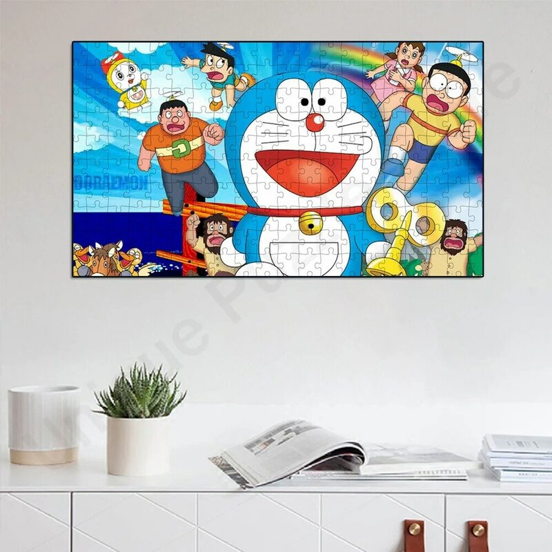 Puzzle untuk Anak-anak Doraemon Puzzle Jigsaw 300/500/1000 Buah Puzzle Box Keluarga Hadiah Peringatan Pribadi Mainan Perakitan Manual