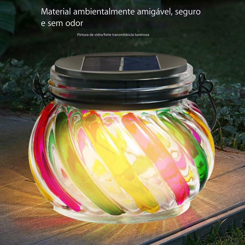2pcs Solar Jar Lights Outdoor Led Solar Tree Lanterns For Home Garden Backyard Solar Powered Globe Waterproof Rainbow Jar Lights
