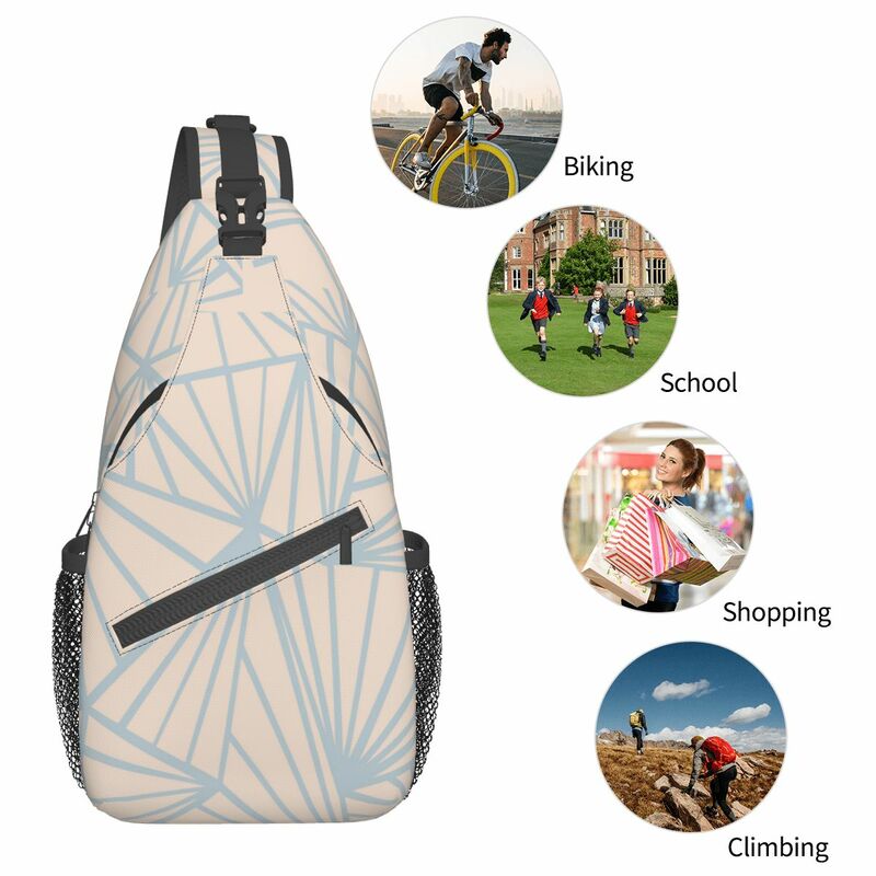 Geometric Lines Sling Bags Chest Crossbody Shoulder Sling Backpack Hiking Travel Daypacks Cool Bookbag